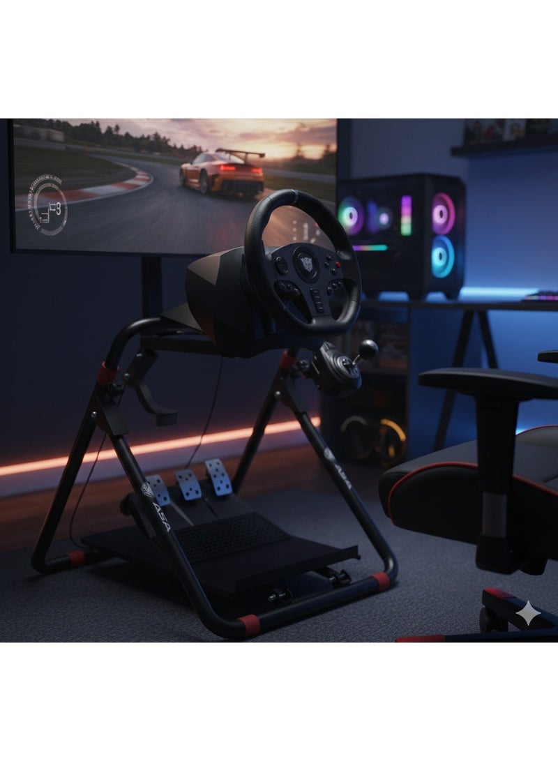 ASA Universal Racing Wheel Stand for Logitech G29 / G920 / G923 – Adjustable Steering Wheel, Pedals & Gear Shifter Mount - Image 4