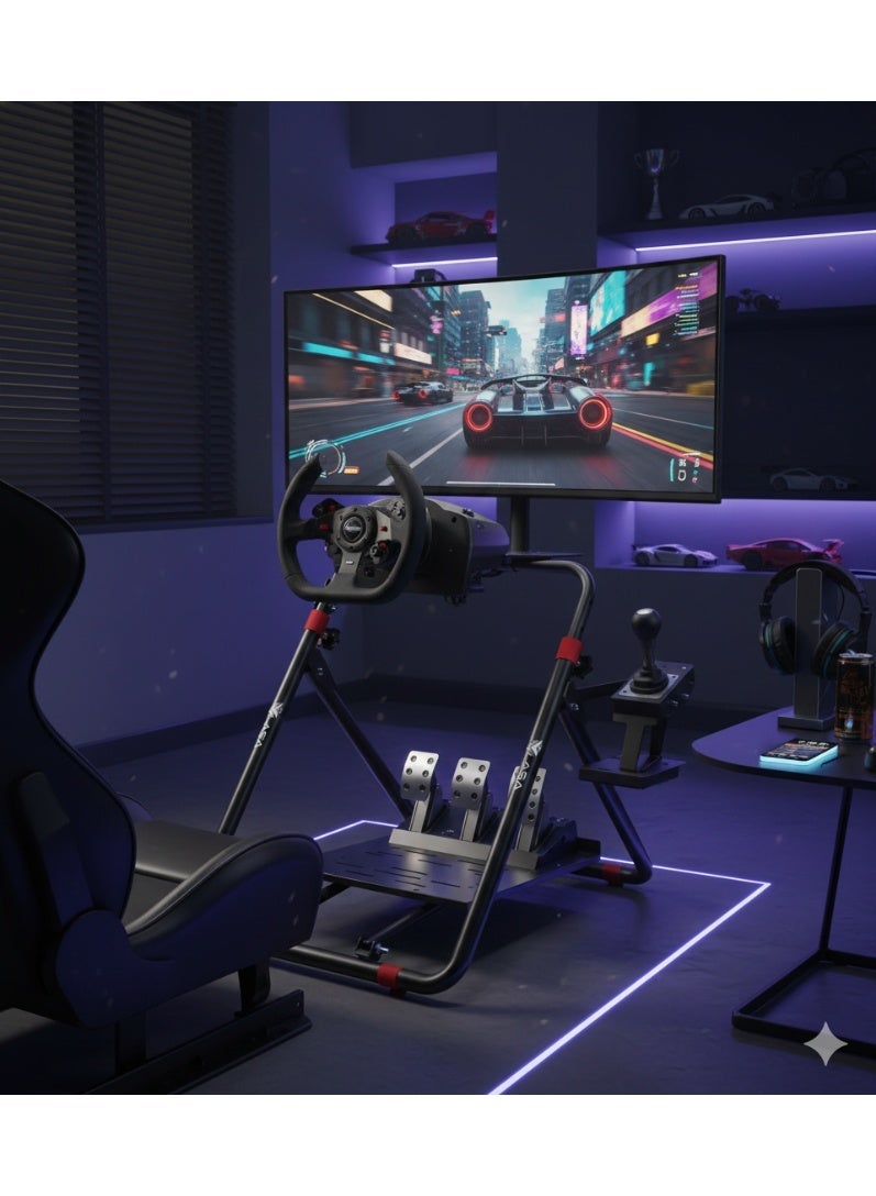 ASA Universal Racing Wheel Stand for Logitech G29 / G920 / G923 – Adjustable Steering Wheel, Pedals & Gear Shifter Mount - Image 5