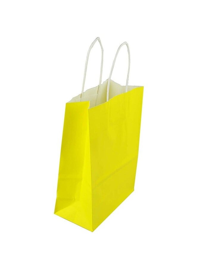 بارتي تايم 12 قطعة من أكياس ورق كرافت صفراء مقاس A5 مع حقيبة هدايا للحفلات - Image 1