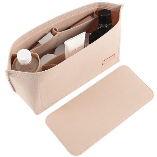 Doxo منظم حقيبة دوكسو insert حقيبة يد توت حقيبة مصنوعة من الفelt تناسب L Neverfull GM وشكل القاعدة مجموعة 2 قطعة (X-Large، بيج-تركيبة) - Image 1