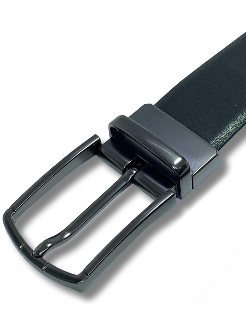 Classic Milano Genuine Leather Reversible Belt for Men | Black & Brown Formal Belt for Business or Office Wear | Men's Leather Belt - Image 3