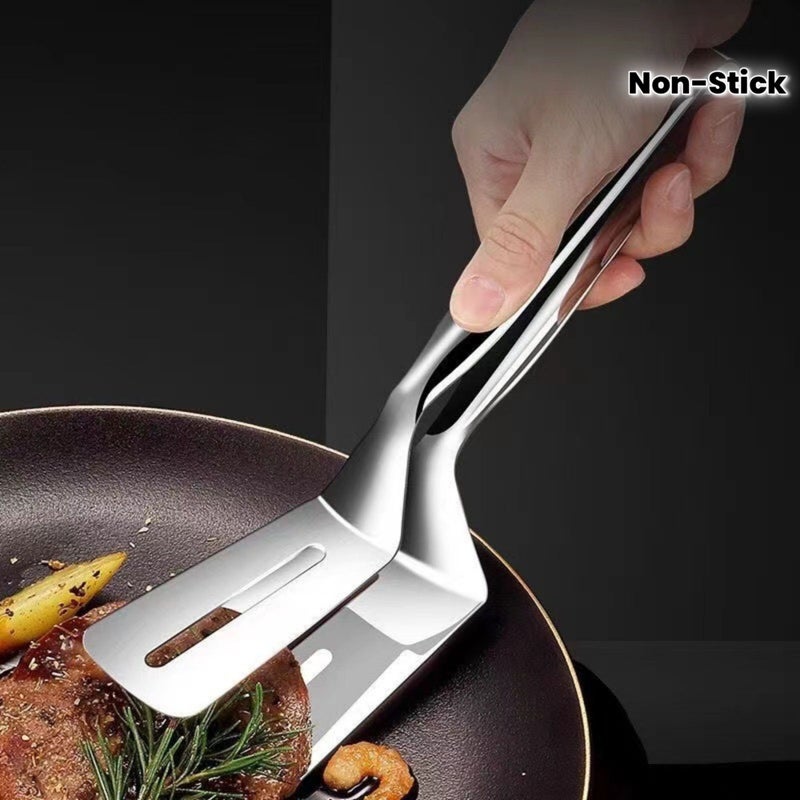 1 حزمة ملقط سمك مقلي من الفولاذ المقاوم للصدأ، مشبك طعام غير لاصق، ملعقة شريحة لحم، أدوات مطبخ للمطاعم - Image 1