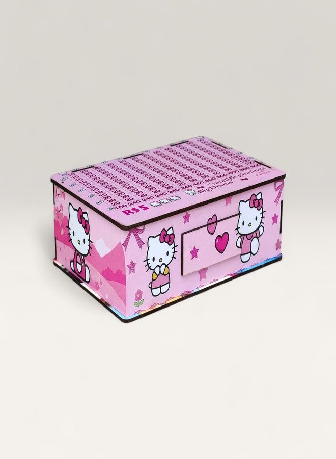 Karni Craft- Hello Kitty ₹5000 Saving Challenge Money Bank for Kids | Wooden Piggy Bank for GirlsCute Kitty Coin & Cash Collection Box | Birthday Gift for Children - Image 5