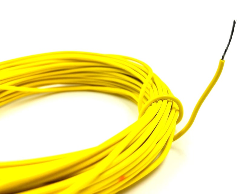 INVENTO 30mtr 20 AWG 05 sqmm 15A Tinned Copper PVC Wire Flexible Yellow Cable 17mm Dia High Temperature for DIY - Image 2