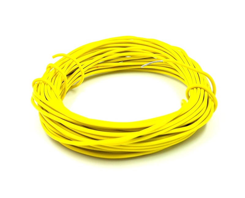 INVENTO 30mtr 20 AWG 05 sqmm 15A Tinned Copper PVC Wire Flexible Yellow Cable 17mm Dia High Temperature for DIY - Image 1