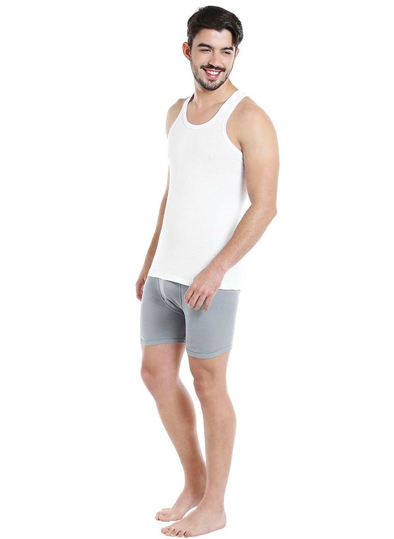 BYC MEN'S COTTON VEST (PACK OF 3) - WHITE  - Image 4