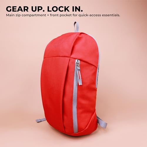 Nivia Pulse Junior 2.0 Backpack For Men & Women, Water-Resistant Sports Backpack, Lightweight, Durable 600D Polyester, Double-Zip Main Compartment & Secure Front Pocket, Capacity-10 Litres (Red) - Image 3