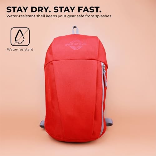 Nivia Pulse Junior 2.0 Backpack For Men & Women, Water-Resistant Sports Backpack, Lightweight, Durable 600D Polyester, Double-Zip Main Compartment & Secure Front Pocket, Capacity-10 Litres (Red) - Image 4