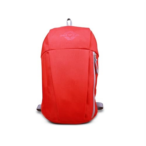 Nivia Pulse Junior 2.0 Backpack For Men & Women, Water-Resistant Sports Backpack, Lightweight, Durable 600D Polyester, Double-Zip Main Compartment & Secure Front Pocket, Capacity-10 Litres (Red) - Image 1