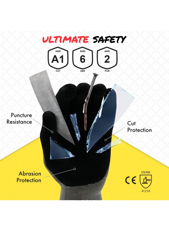 Quest Protective Apparel Quest Cut Resistant Work Gloves Cut Proof Working Gloves Heavy Duty Cutting and Abrasion Protection Puncture Resistant Gloves - X-Large, Pack of 3 Pairs  - Image 4