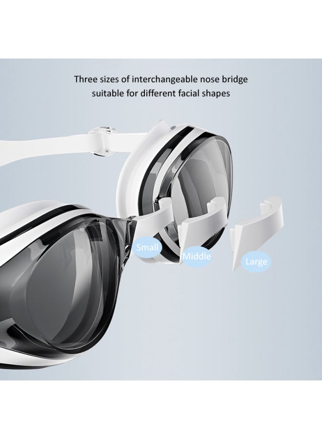 Brand Myopia Swimming Goggles Women Men Small Frame Pool Optical Glasses HD Anti Fog Eyewear Swimming Equipm Diopter -2.0~-6.0-Color:White-Diopter -4.0