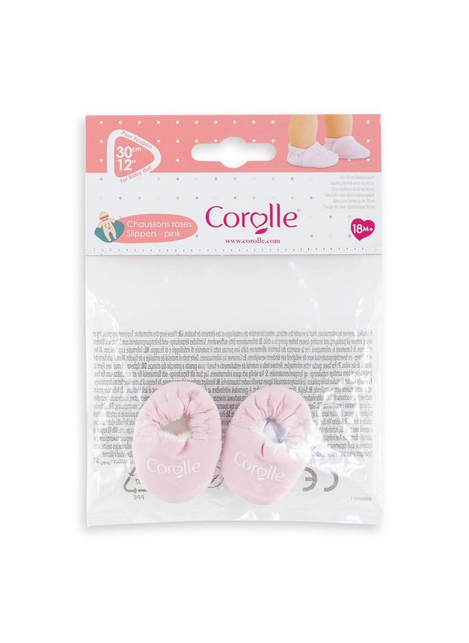 Corolle Baby Doll Pink Slippers Outfit Accessory - Mon Premier Poupon Clothing And Accessories Fit 12" Dolls, For Kids Ages 18 Months And Up  - Image 1