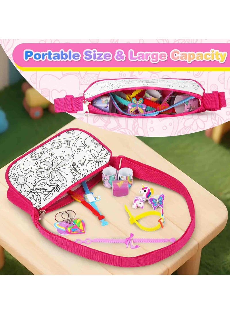 أديلي حقيبة تلوين DIY مع 12 قلم ألوان، حقيبة جرافيتي للأشغال اليدوية والفنون، هدية إبداعية للبنات - Image 3