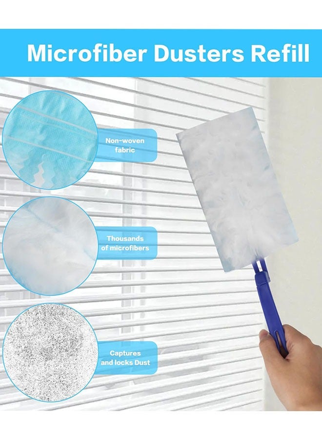 Duster Refills, 20 Pcs Microfiber Duster Refills Heavy Duty Static Dust Removal Brush with 1 Handles for Blinds Fans Furniture Multi-Surface Dusting  - Image 5