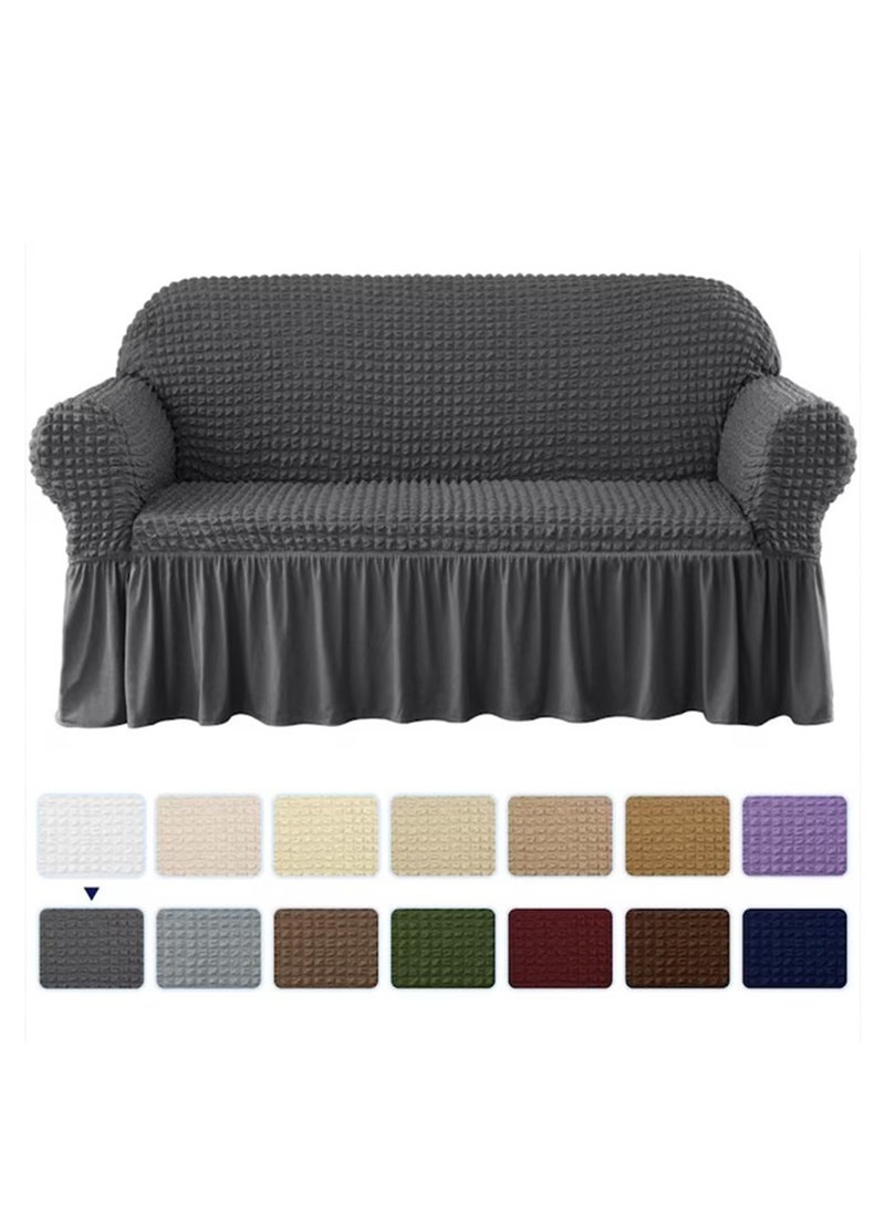 Arabest - Sofa Cover Set, 4 piece 7 seater（3+2+1+1） Multifunctional Sofa Slipcover, Couch Cover  Furniture Protector Cover, Washable High Elastic Durable  with Skirt, for Living Room for Bed Room (Dark Grey) - Image 1