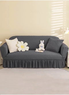 Arabest Sofa Cover Set, 4 piece 7 seater（3+2+1+1） Multifunctional Sofa Slipcover, Couch Cover  Furniture Protector Cover, Washable High Elastic Durable  with Skirt, for Living Room for Bed Room (Dark Grey)  - Image 5