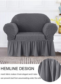 Arabest Sofa Cover Set, 4 piece 7 seater（3+2+1+1） Multifunctional Sofa Slipcover, Couch Cover  Furniture Protector Cover, Washable High Elastic Durable  with Skirt, for Living Room for Bed Room (Dark Grey)  - Image 4