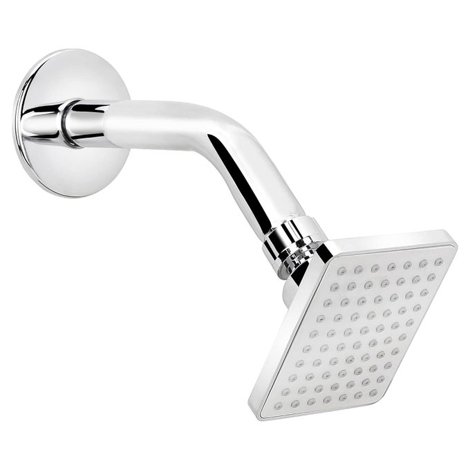 OVERHEAD SHOWER SAIL WITH ARM FOR BATHROOM | CHROME PLATED ABS SPRAY HEAD | STAINLESS STEEL 8 INCH LONG SHOWER ARM | 70 SPRAY NOZZLE HEADS - SILVER (PACK OF 1)