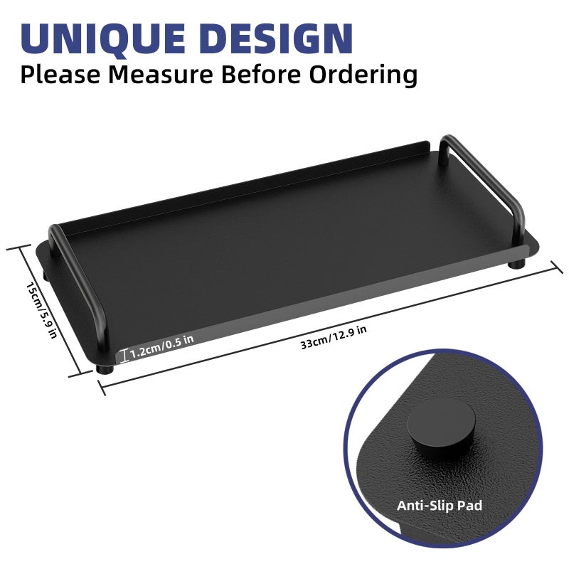 Gypie Toilet Paper Basket, Tank Tray with Handle, Bathroom Counter Storage Tray for Kitchen (Black) - Image 5