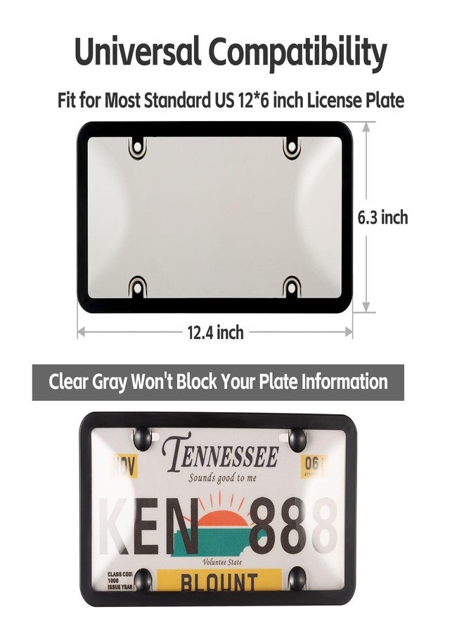 Tzuoen License Plate Cover & Frames, 2 Pack Clear License Plate Protector, ABS Car Front/Rear License Plate Frame with Screws Caps, Fit Any Standard US Plates - Image 5