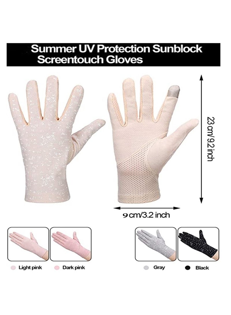 Inder Aeromdale Women Floral Print Gloves Ultra Thin Non-Slip Breathable Mesh UV Protection Solid Color Full Finger Riding Short Mittens  - Image 4