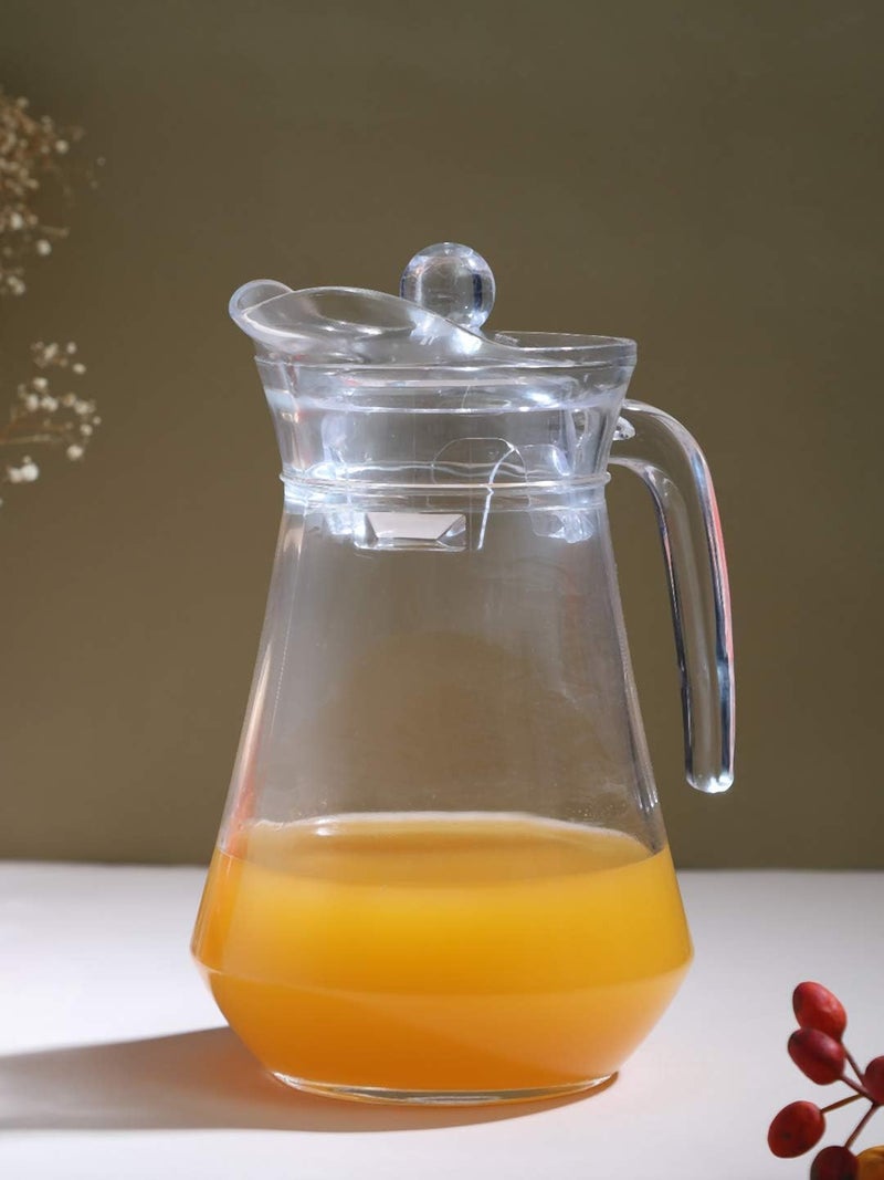 CASTANEA Duck Water Jug with Plastic Cap | Duck Pot 1.1L Glass Pitcher with Plastic Lid | Drinking Beverage Jug | Glass Water Jug for Home Use (1100 ML) - Image 2