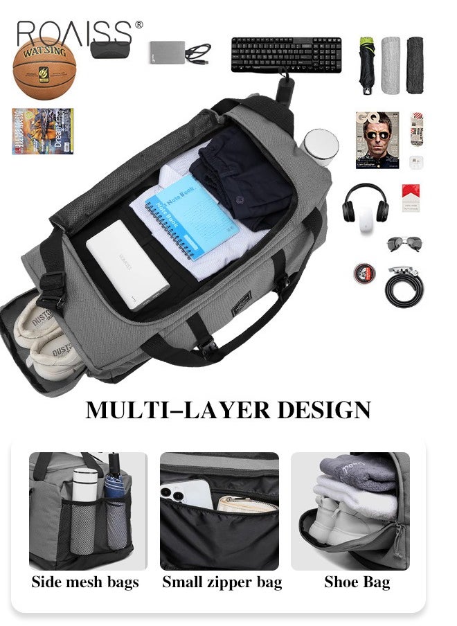 roaiss Large Capacity Outdoor Travel Bag Portable Suit Garment Storage Bag Foldable Business Luggage Bag with Multifunctional Organizer Suitable for Carrying and Storing Travel Essentials  - Image 4