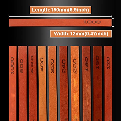CBRIGHT 10pcs Sharpening Stone Set-10 Grit Assorted Sizes Whetstone Sharpener Polishing Honing Stone Kit 120#,150#,180#,220#,240#,320#,400#,600#,800#,1000#(5.9x0.47x0.24Inch) - Image 2