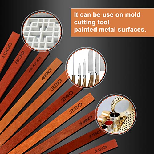 CBRIGHT 10pcs Sharpening Stone Set-10 Grit Assorted Sizes Whetstone Sharpener Polishing Honing Stone Kit 120#,150#,180#,220#,240#,320#,400#,600#,800#,1000#(5.9x0.47x0.24Inch) - Image 3