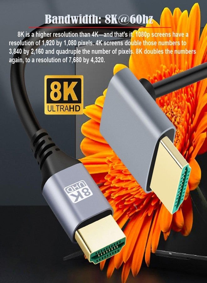 chenyang HDMI 2.1 Cable HDMI Type A Male to Male 8K 4K HDTV 90 Degree Down Angled Extension Cable 1.0M - Image 2