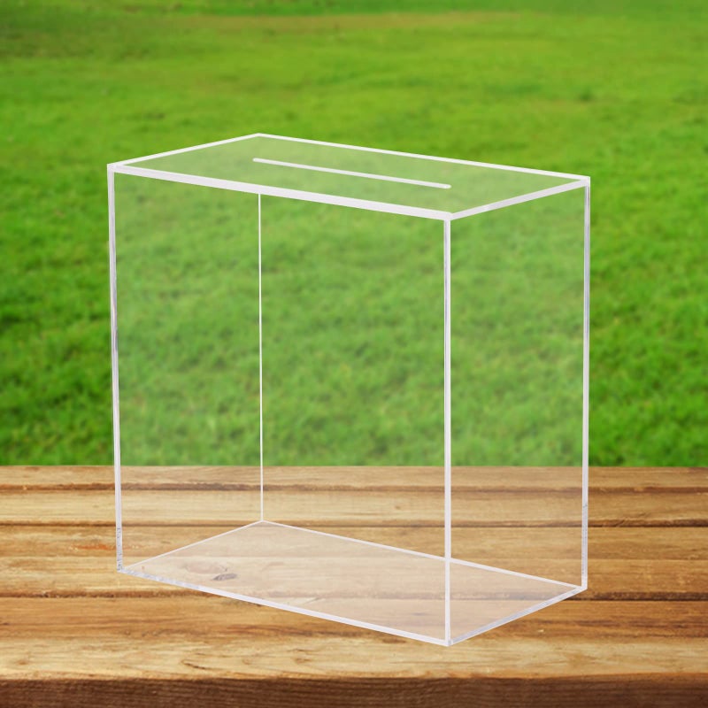 Hxezoc Clear Acrylic Wedding Card Box Large DIY Card Boxes with 4 "Card Text Stickers Gift Money Box Holder for Wedding Reception Anniversary Birthday Party Baby Shower Graduation Decorations - Image 1