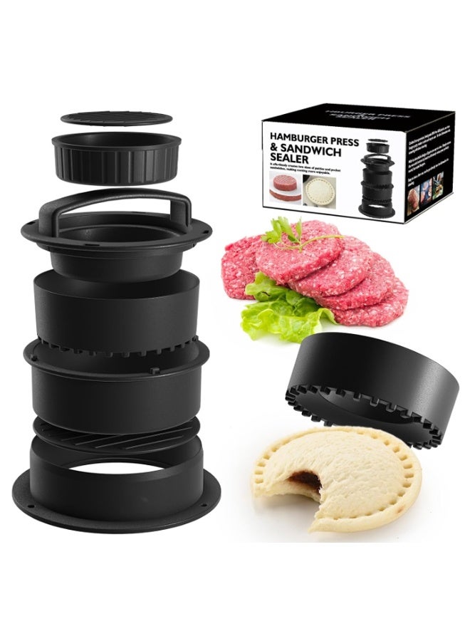 EHOME Burger Press, Hamburger Press Patty Maker, 4 in 1 Non Stick Patty Mold for Stuffed Burgers, Sliders, Veggie Beef Burger, Kitchen Barbecue Tool Grilling Accessories - Image 1