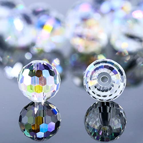 Dowarm 10MM Round Crystal Beads for Jewelry Making, Crystal Paradise Faceted Crystal Glass Beads for Crafts Bracelet Wind Chimes Suncatcher, #5003 Rondelle Spacer Beads, Loose Gemstones, 50PCS - Image 2