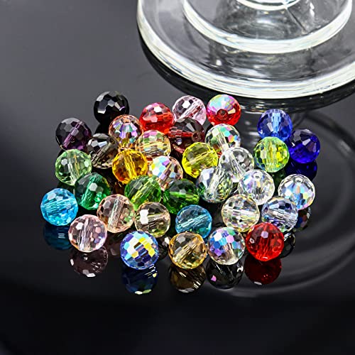 Dowarm 10MM Round Crystal Beads for Jewelry Making, Crystal Paradise Faceted Crystal Glass Beads for Crafts Bracelet Wind Chimes Suncatcher, #5003 Rondelle Spacer Beads, Loose Gemstones, 50PCS - Image 5