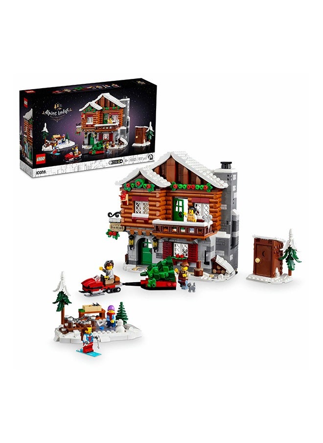 LEGO - LEGO Icons Alpine Lodge, Model House Kit, Festive Family Activity Featuring a Buildable Winter Cabin with 5 Minifigures and 2 Animal Figures, Home Decoration, Gift Idea for Adults, Women, Men 10325 - Image 1