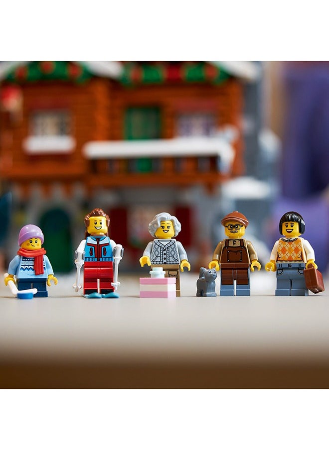 LEGO - LEGO Icons Alpine Lodge, Model House Kit, Festive Family Activity Featuring a Buildable Winter Cabin with 5 Minifigures and 2 Animal Figures, Home Decoration, Gift Idea for Adults, Women, Men 10325 - Image 1