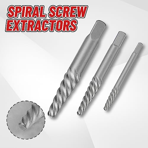 UYECOVE 14 Pieces Screw Extractor Set, Left Hand Drill Bits Set for Removing Stripped Screws and Broken Bolts 35# Cr-Mo & 6542 HSS Steel Cobalt Easy Out Screw Extractor Set Broken Bolt Extractor Kit - Image 5