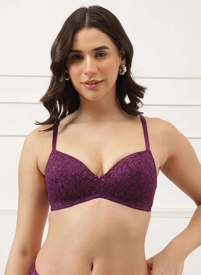 Clovia Unicup Padded Non-Wired Bra - Lace