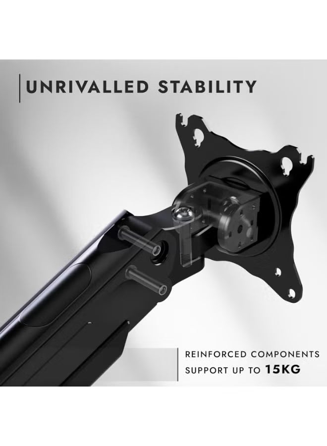 Dual Monitor Desk Mount for 22–32 Inch Screens, Gas Spring Adjustable Monitor Arm with Clamp Base and VESA 75x75 & 100x100 - Image 4