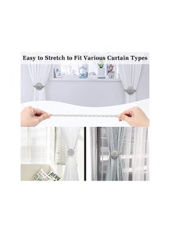 The Bros Crystal Flower Magnetic Curtain Tiebacks, 2 Pack Window Curtain Decorative No Drilling Drapery Holdbacks Flower Curtain Buckle with High-elastic Spring Wire for Home Office Decor - Silver  - Image 4