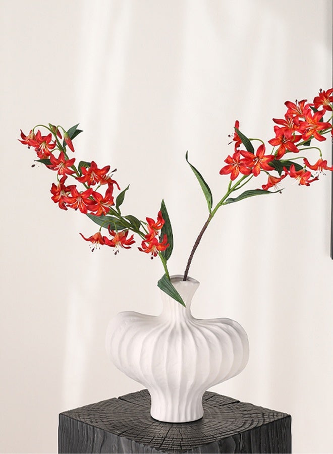 DUNISO Creative Imitation Ceramic Vase Craft Lantern Fruit Shaped Plastic Vase Modern Desktop Decorative Vase Nordic Art Hydroponic Flower Arrangement Vase for Home Office Table Decoration - Image 5