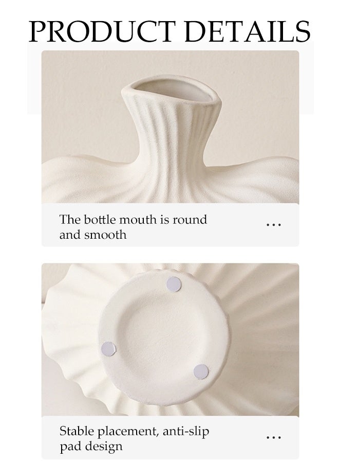 DUNISO Creative Imitation Ceramic Vase Craft Lantern Fruit Shaped Plastic Vase Modern Desktop Decorative Vase Nordic Art Hydroponic Flower Arrangement Vase for Home Office Table Decoration - Image 3