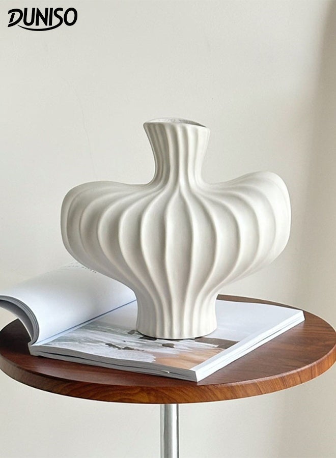 DUNISO Creative Imitation Ceramic Vase Craft Lantern Fruit Shaped Plastic Vase Modern Desktop Decorative Vase Nordic Art Hydroponic Flower Arrangement Vase for Home Office Table Decoration - Image 1