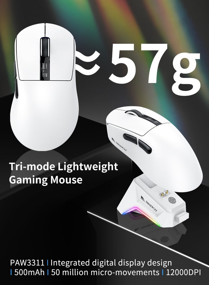 ARCHAEOPTERYX Wireless Mouse, Gaming Mouse, Ergonomic Optical Mouse, Wireless Charging, Wireless Mouse for Laptop, PC, Chromebook, Notebook, Wireless Connected Mouse White  - Image 2