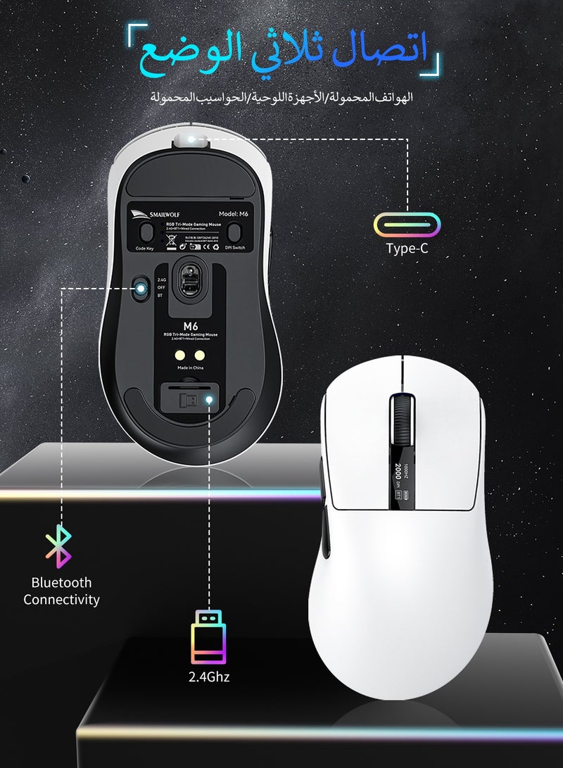 ARCHAEOPTERYX Wireless Mouse, Gaming Mouse, Ergonomic Optical Mouse, Wireless Charging, Wireless Mouse for Laptop, PC, Chromebook, Notebook, Wireless Connected Mouse White  - Image 5
