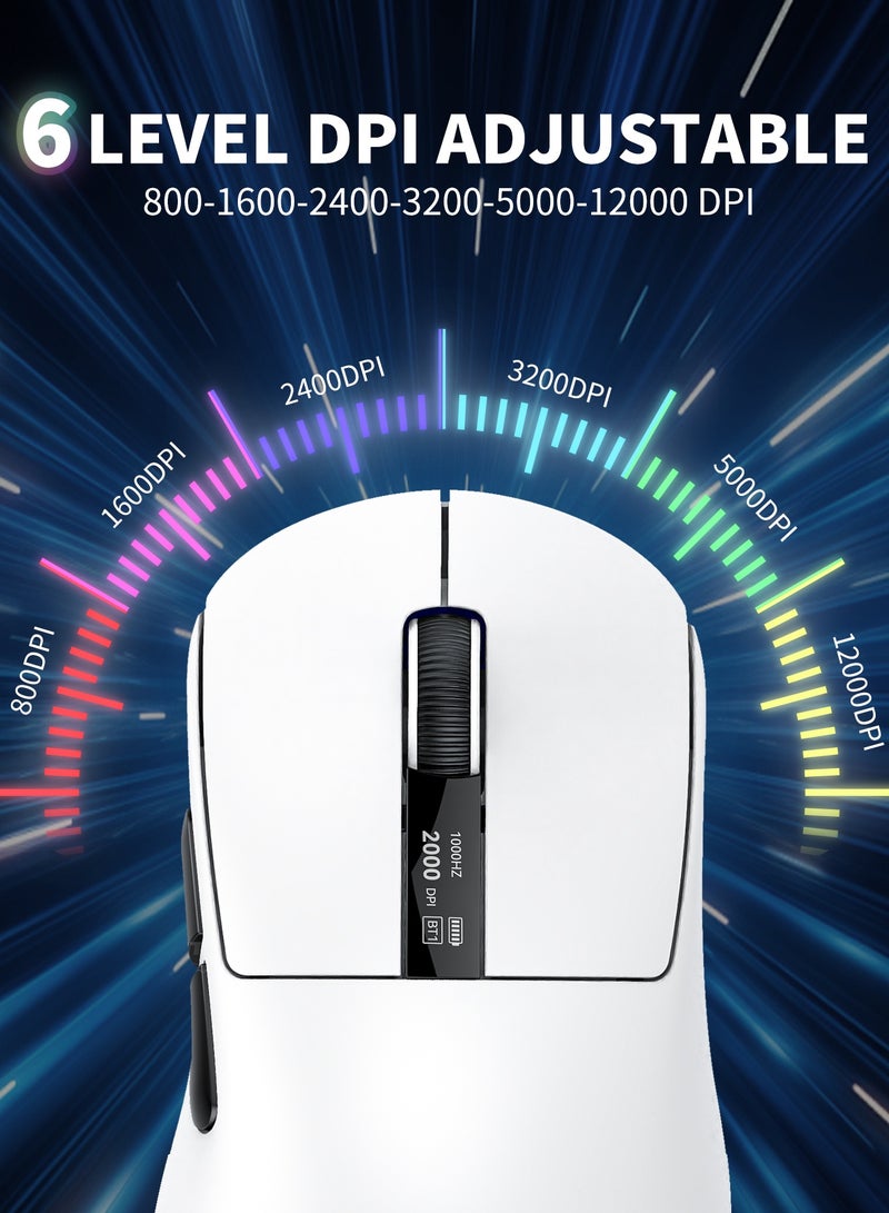 Wireless mouse, gaming mouse, ergonomic optical mouse, wireless charging, with charging dock, wireless mouse for laptops, desktops, Chromebooks, and notebooks, White - Image 4