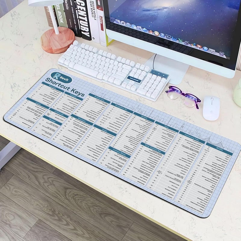 Designfullprint Autodesk Revit Shortcut Keys Mouse Mat, Revit Cheat Sheet Revit Quick Reference Extra Large Mousepad Gift for Architect Office Desk Decor Desk Mat HG - Image 2