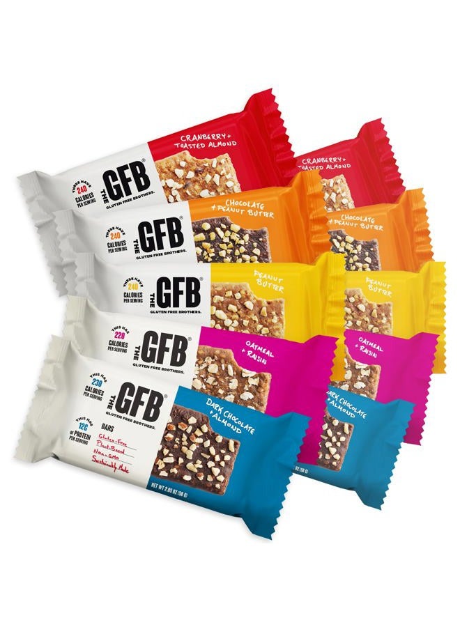 The GFB Gluten Free Brothers Protein Bars, Variety Pack, 2.05 Ounce (Pack of 10), 5 flavors, Vegan, Dairy Free, Non GMO, Soy Free - Image 1