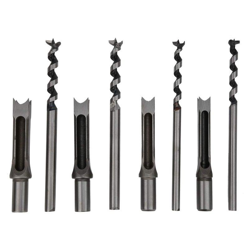 4 Pieces 14-19 mm Woodworking Square Drill Bit Durable Spiral Drill Bearing Steel Drill Set Accessories for Wooden Door Window Cabinet Woodworking