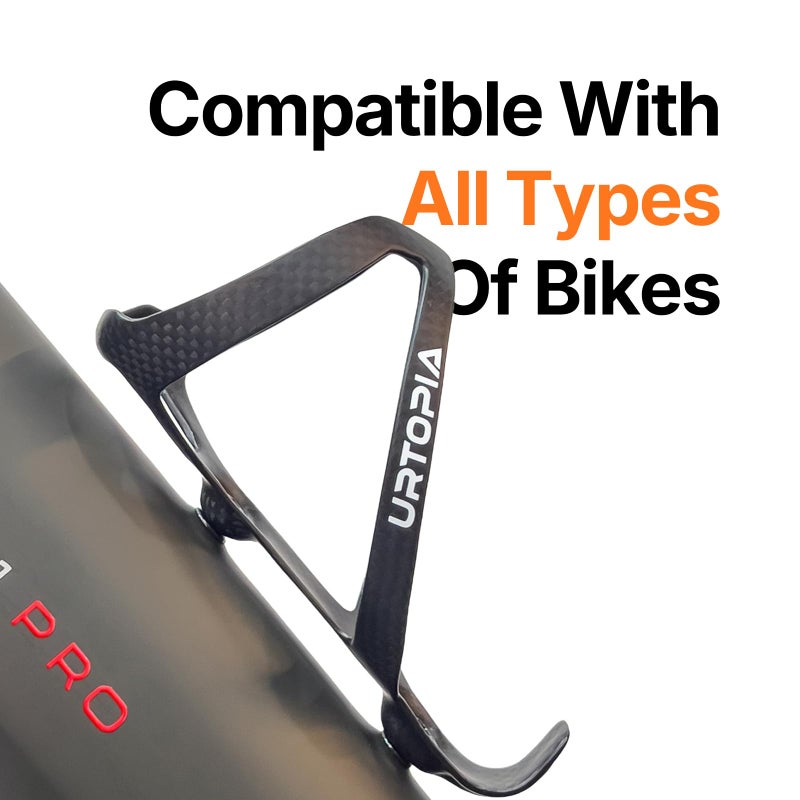 URTOPIA Full Carbon Fiber Bike Water Bottle Holder, Ultra-Light, High Strength Durable Carbon Bottle Cage, Bike Water Bottle Holder Brackets for Road Bike, Mountain Bike, Gravel Bike (2 Pack) - Image 3